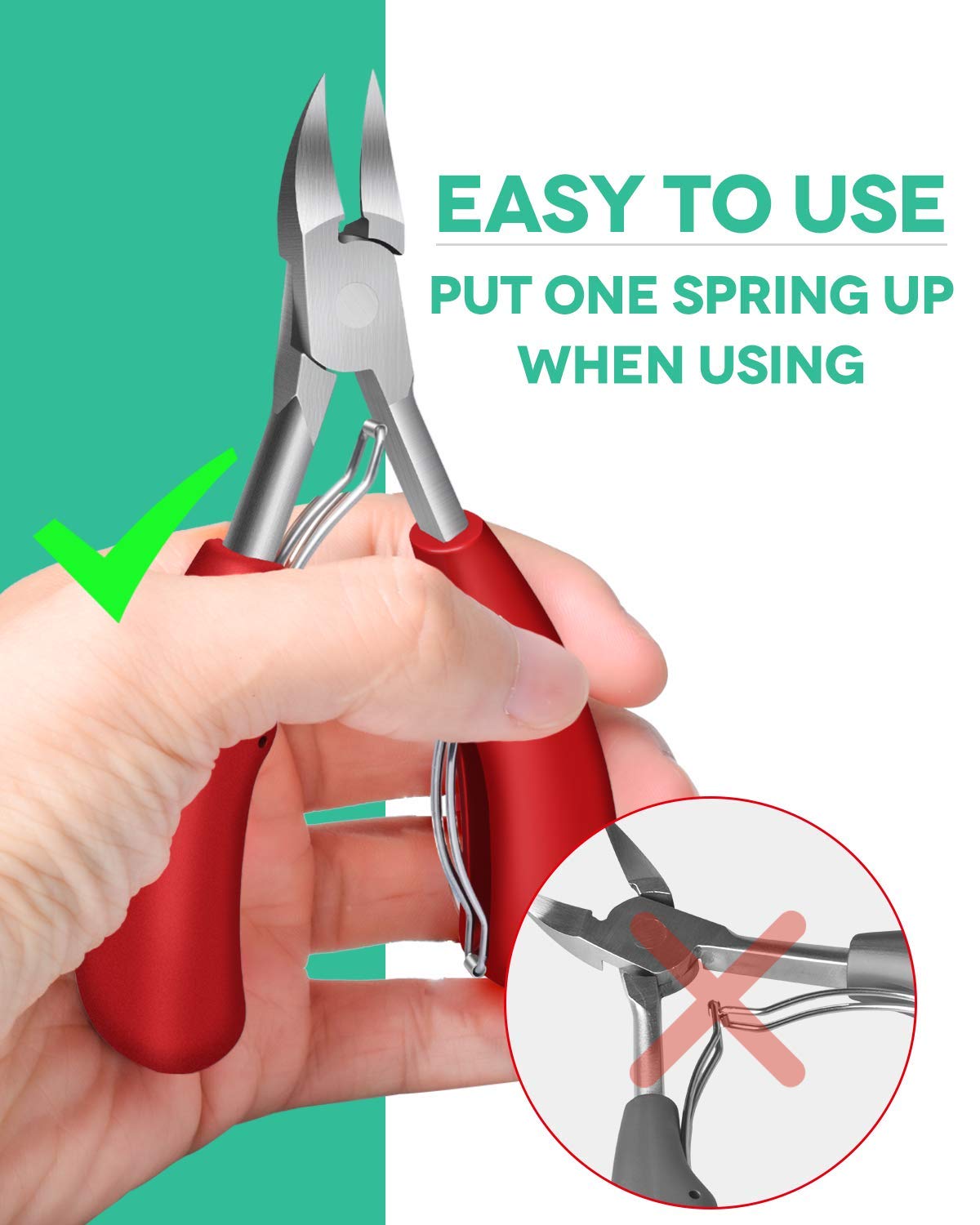 Podiatrist Toenail Clippers, Professional Thick Toenail Clippers for Thick & Ingrown Nails, Wide Jaw Opening Nail Clippers Set Toenail Clippers For Ingrown Manicure, Pedicure, Men, Women, Seniors - Image 5